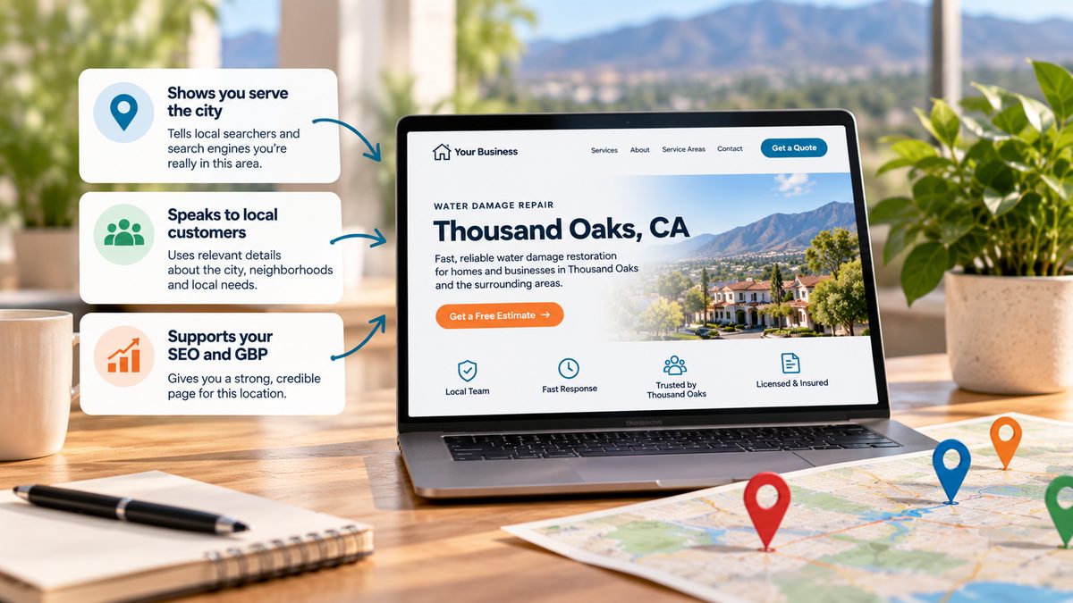 Illustrative visual for What a local landing page is supposed to do